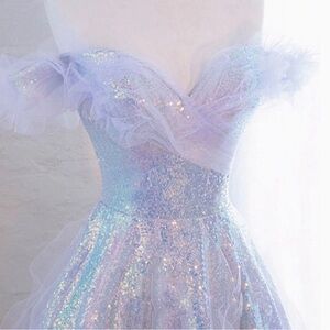Purple Sequin Sexy Sheer Beaded Made-to-Order Prom Dress main image 1